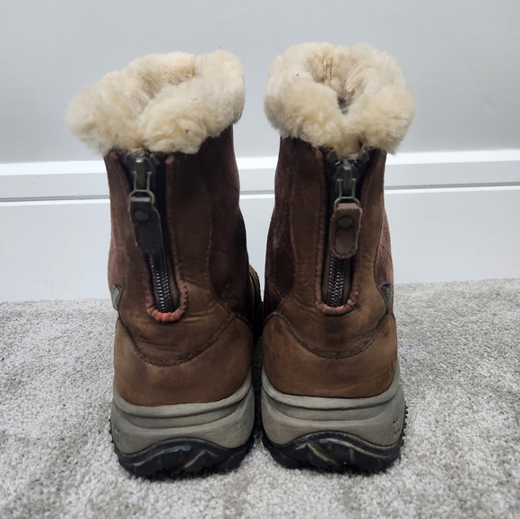 The North Face Bella Alta Brown Suede Winter Snow Boots Faux Fur Lining Size 8 - Picture 3 of 9